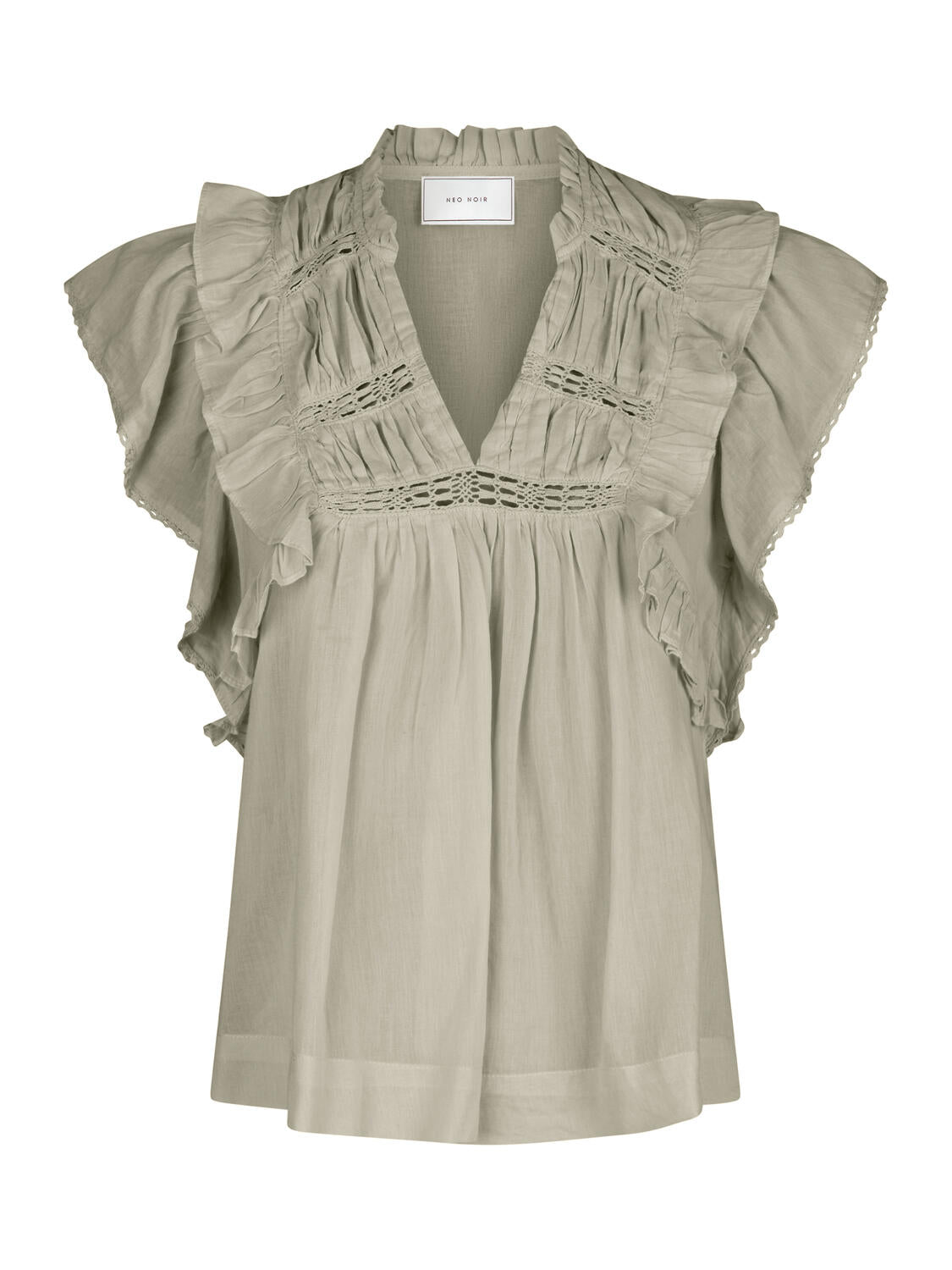 Jayla S Voile Top - Smoke Green